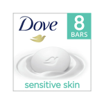 Dove Sensitive Skin Unscented Bar Soap – 3.75 oz, 8 Bars